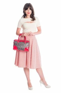 Banned Gingham Picnick Skirt -Burleska shop 06 29 TP10430 20CREAM 20SK25342RED 0304 300x