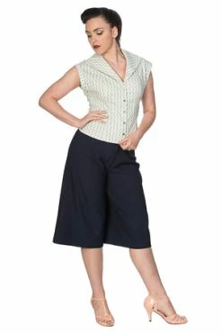 Banned Tile Print 50s Blouse -Burleska shop 1578475297BL14045MINT01 300x