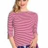 Banned Merry Xmas Stripe Top 1 Banned Merry Xmas Stripe Top -Burleska shop 1642529072TP10476WHT 20RED0153 300x