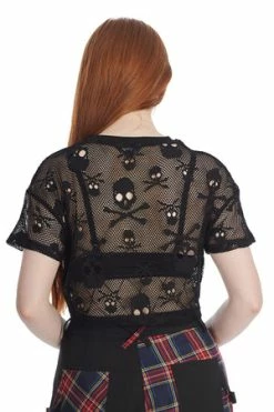 Banned Skull Queen Cropped Top -Burleska shop 1659025509TP10520BLK 4 300x