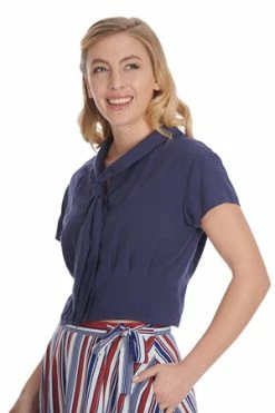 Banned Summer Ahoy Blouse -Burleska shop 1659038866BL14156NAVY13158 300x