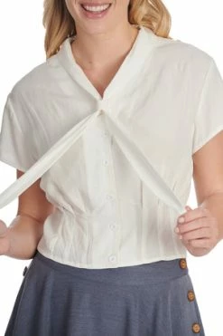 Banned Summer Ahoy Blouse -Burleska shop 1659038939BL14156WHT13214 300x