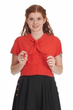 Banned Summer Ahoy Blouse -Burleska shop 1659041357SK25433BLK 20BL14156RED12600 300x