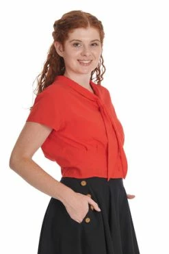 Banned Summer Ahoy Blouse -Burleska shop 1659041357SK25433BLK 20BL14156RED12602 300x