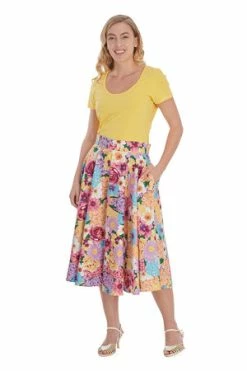 Banned Floral Zing Skirt 9 Banned Floral Zing Skirt -Burleska shop 1659261555TP10547YELLOW 20SK25426 2012922 300x