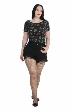 Banned Skeleton Cat Top -Burleska shop 1659540076TP10562BLK 2 300x