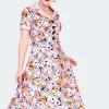 Voodoo Vixen 60s Floral Midi Collared Dress -Burleska shop 60s floral midi collared dress dra 9520 02.1359 300x