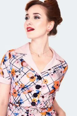 Voodoo Vixen 60s Floral Midi Collared Dress 10 Voodoo Vixen 60s Floral Midi Collared Dress -Burleska shop 60s floral midi collared dress dra 9520 04.1359 300x