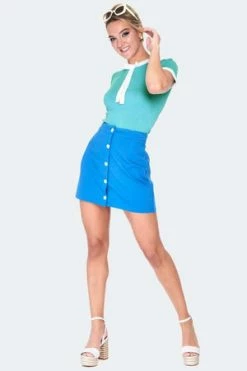 Voodoo Vixen 60s Mini Button Front Skirt -Burleska shop 60s mini button front skirt ska 3750 03.1382 300x