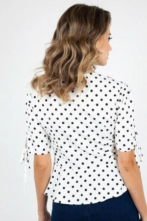 Voodoo Vixen Alice Polka Dot Peplum Blouse 7 Voodoo Vixen Alice Polka Dot Peplum Blouse - Image 5