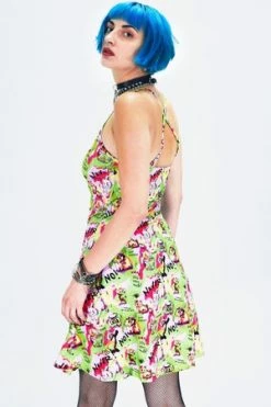 Jawbreaker Angry Animal Print Spaghetti Strap Dress -Burleska shop Angry Animal Print Spaghetti Strap Dress Jawbreaker 2 300x