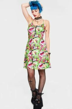Jawbreaker Angry Animal Print Spaghetti Strap Dress -Burleska shop Angry Animal Print Spaghetti Strap Dress Jawbreaker 3 300x