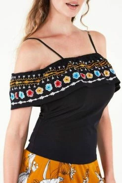 Voodoo Vixen Anna Embroidered Ruffle Top 13 Voodoo Vixen Anna Embroidered Ruffle Top -Burleska shop Anna Embroidered Ruffle Top Voodoo Vixen 3 300x