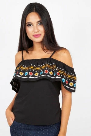 Voodoo Vixen Anna Embroidered Ruffle Top 6 Voodoo Vixen Anna Embroidered Ruffle Top - Image 4