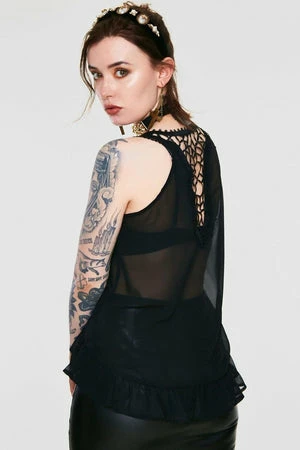 Jawbreaker Chiffon Crochet Top 4 Jawbreaker Chiffon Crochet Top - Image 2