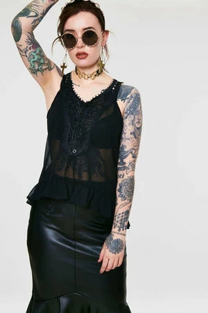 Jawbreaker Chiffon Crochet Top 3 Jawbreaker Chiffon Crochet Top