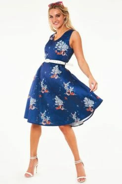 Voodoo Vixen Colbie Dress In Coral Print -Burleska shop Colbie Dress In Coral Print Voodoo Vixen 3 300x