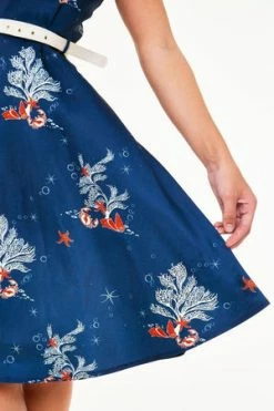 Voodoo Vixen Colbie Dress In Coral Print -Burleska shop Colbie Dress In Coral Print Voodoo Vixen 5 300x