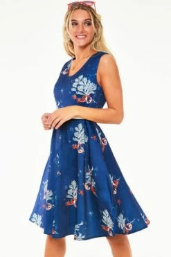 Voodoo Vixen Colbie Dress In Coral Print