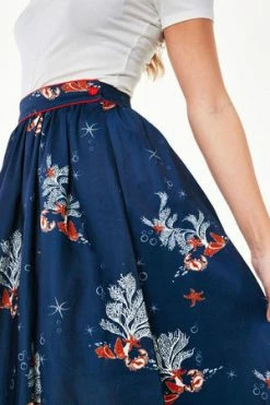 Voodoo Vixen Colbie Flare Coral Print Skirt -Burleska shop Colbie Flare Coral Print Skirt Voodoo Vixen 4 300x