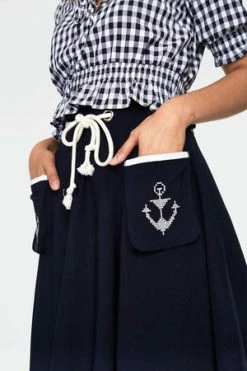 Voodoo Vixen Florence Anchor & Rope Flare Skirt -Burleska shop Florence Anchor Rope Flare Skirt Voodoo Vixen 5 300x