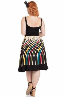 Voodoo Vixen Jean Border Print Flared Dress -Burleska shop Jean Border Print Flared Dress Voodoo Vixen 5 300x