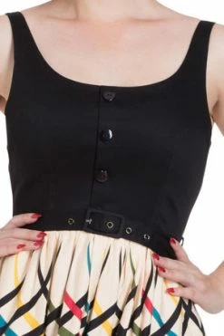 Voodoo Vixen Jean Border Print Flared Dress -Burleska shop Jean Border Print Flared Dress Voodoo Vixen 7 300x