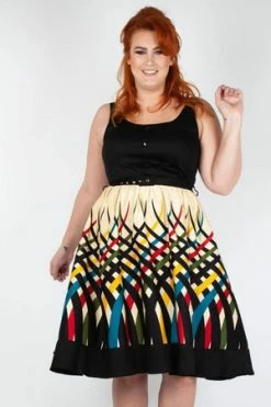 Voodoo Vixen Jean Border Print Flared Dress -Burleska shop Jean Border Print Flared Dress Voodoo Vixen 9 300x