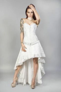 Burleska Petra Zip Long Line Overbust Burlesque Corset In King Brocade -Burleska shop Petra Zip Long Line Overbust Burlesque Corset In King Brocade Burleska 4 300x