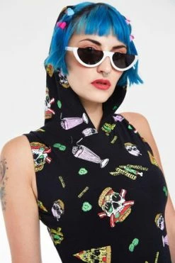 Jawbreaker Skull Fast Food Bodycon Dress -Burleska shop Skull Fast Food Bodycon Dress Jawbreaker 4 300x