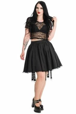 Banned Lace Skull Top -Burleska shop TP10439BLK 20SK25338BLK 0636 300x