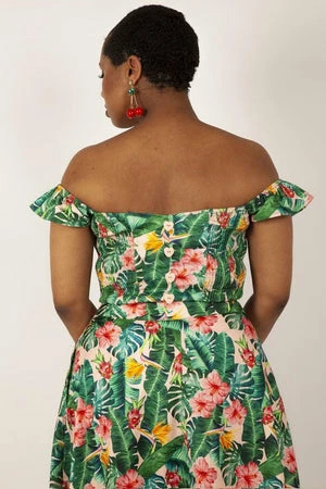 Voodoo Vixen Valentina Floral Tropical Print Cropped Top 4 Voodoo Vixen Valentina Floral Tropical Print Cropped Top - Image 2
