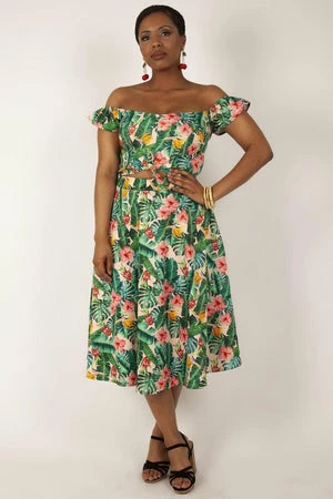 Voodoo Vixen Valentina Floral Tropical Print Cropped Top 5 Voodoo Vixen Valentina Floral Tropical Print Cropped Top - Image 3