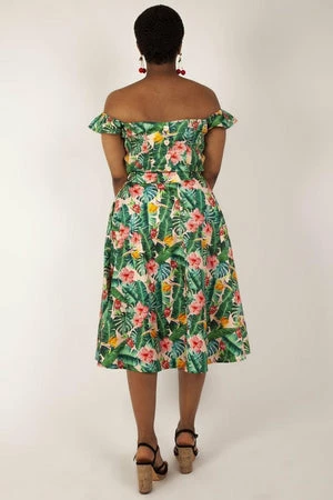 Voodoo Vixen Valentina Floral Tropical Print Cropped Top 6 Voodoo Vixen Valentina Floral Tropical Print Cropped Top - Image 4