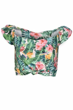 Voodoo Vixen Valentina Floral Tropical Print Cropped Top 7 Voodoo Vixen Valentina Floral Tropical Print Cropped Top - Image 5