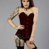 Burleska Victorian Overbust Long Line Corset In Velvet