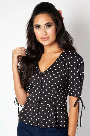Voodoo Vixen Alice Polka Dot Peplum Blouse 9 Voodoo Vixen Alice Polka Dot Peplum Blouse - Image 7