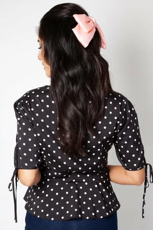Voodoo Vixen Alice Polka Dot Peplum Blouse 10 Voodoo Vixen Alice Polka Dot Peplum Blouse - Image 8