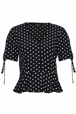 Voodoo Vixen Alice Polka Dot Peplum Blouse 11 Voodoo Vixen Alice Polka Dot Peplum Blouse - Image 9