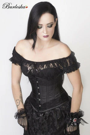 Burleska Amanda Underbust Steel Boned Corset In Taffeta With Black Lace Details 3 Burleska Amanda Underbust Steel Boned Corset In Taffeta With Black Lace Details - Image 2