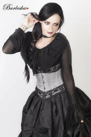 Burleska Amanda Underbust Steel Boned Corset In Taffeta With Black Lace Details 4 Burleska Amanda Underbust Steel Boned Corset In Taffeta With Black Lace Details - Image 3