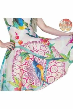 Dr Faust American Robin Henna Pastel Midi Dress - Leonie -Burleska shop american robin henna pastel midi dress leonie dr faust 3 300x