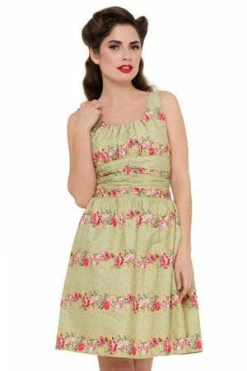 Voodoo Vixen Angie Floral Cotton Dress -Burleska shop angie floral cotton dress voodoo vixen 4 300x