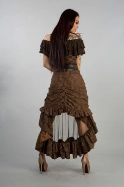 Burleska Annabelle Skirt In Brown Stripe Cotton And Coffee Matt 7 Burleska Annabelle Skirt In Brown Stripe Cotton And Coffee Matt -Burleska shop annabelle skirt in brown stripe cotton and coffee matt burleska 2 300x