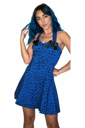 Dr Faust Aqua Leopard Blue Mini Dress - Jessica 3 Dr Faust Aqua Leopard Blue Mini Dress - Jessica