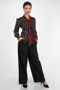 Voodoo Vixen Arya Fox Print Shirt -Burleska shop arya fox print shirt voodoo vixen 3 300x