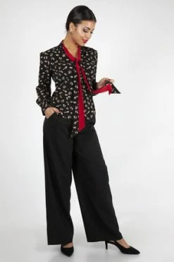 Voodoo Vixen Arya Fox Print Shirt -Burleska shop arya fox print shirt voodoo vixen 4 300x