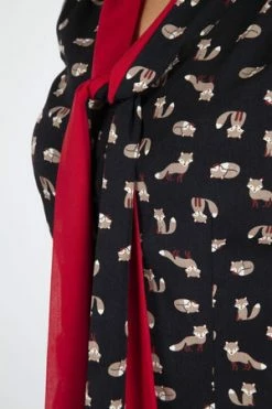 Voodoo Vixen Arya Fox Print Shirt -Burleska shop arya fox print shirt voodoo vixen 5 300x