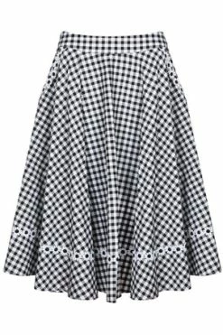 Voodoo Vixen Ava Daisy Trim Gingham Flare Skirt 9 Voodoo Vixen Ava Daisy Trim Gingham Flare Skirt -Burleska shop ava daisy trim gingham flare skirt voodoo vixen 4 300x