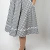 Voodoo Vixen Ava Daisy Trim Gingham Flare Skirt